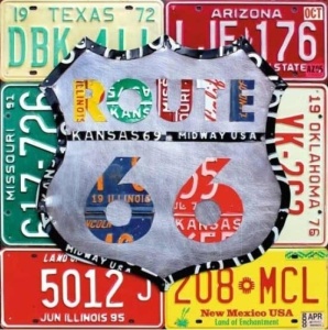Tablou Placute Route 66 Deco Block 90 x 90cm