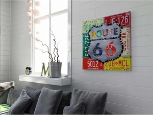 Tablou Placute Route 66 Deco Block 90 x 90cm - Img 3