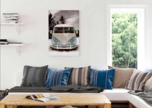 Tablou Volkswagen Blue Deco Panel 60x90cm - Img 2