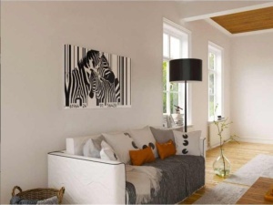 Tablou Zebre Cod de Bare Deco Block 70 x 118cm - Img 2