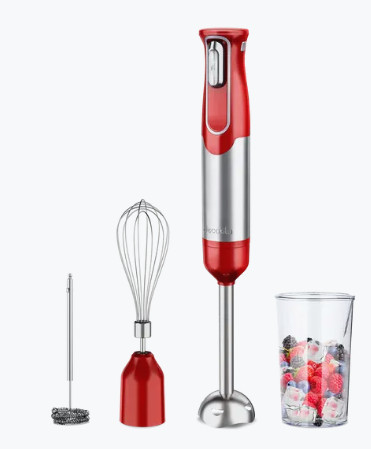Blender si mixer cu baterie 4 in 1 rosu KMJB024R