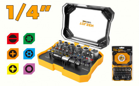 Set de biti si prize 1/4", 28 buc.