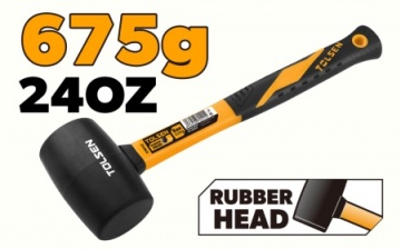 Ciocan de cauciuc 675 g, maner din fibra de sticla GRIPro 25037