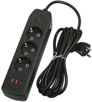 Prelungitor 3 Prize + 2 USB, lungime 5m ,cu intrerupator 4720