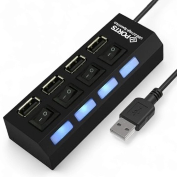 Hub 4 x USB 2.0 cu intrerupator si LED 2H034 - Img 1