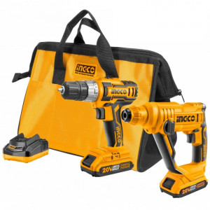 Kit 2 scule 20 V, ciocan rotopercutor + masina de infiletat si gaurit