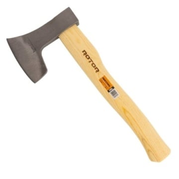 Topor cu coada de lemn curbata, lacuita, model romanesc, 600g, pana de metal 16475