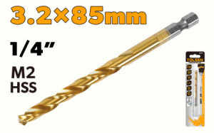 Burghiu pentru metal, 3,2 mm, acoperit cu nitrura de titan, coada hexagonala 75181