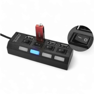 Hub 4 x USB 2.0 cu intrerupator si LED 2H034 - Img 3