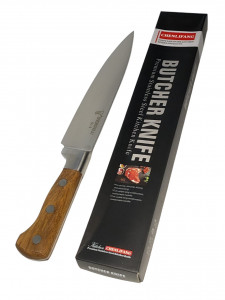 Cutit macelar lama inox cu maner de lemn si metal PROFI SL-2