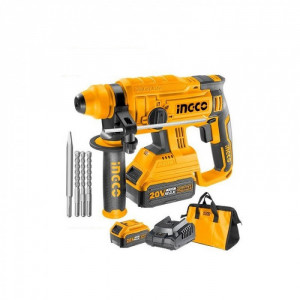 Ciocan rotopercutor pe acumulator 20 V, brushless + 2 acumulatori 4 Ah, accesorii incluse