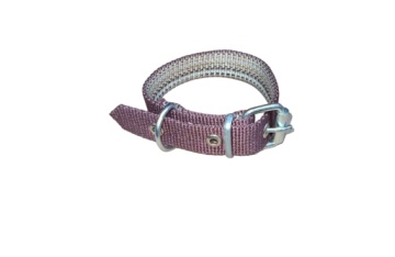 Curea caine dubla din piele cu textil, vartej 2.5x40 cm