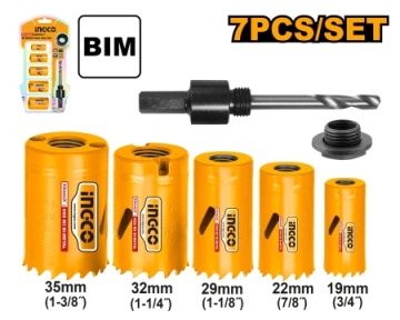 Set 5 carote pentru metal, lemn, PVC cu burghiu si adaptor AKH0071