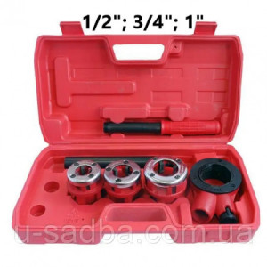 Trusa set filiere pentru tevi de 1/2", 3/4", 1" 0920
