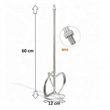 Paleta, mixer pentru amestecare, diametru 120 mm, lungime 600mm MP1120 - Img 2