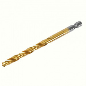 Burghiu pentru metal, 5 mm, acoperit cu nitrura de titan, coada hexagonala