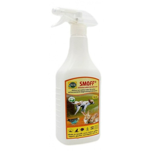 Soluție pentru îndepărtarea și eliminarea mirosurilor de animale, câini, pisici, iepuri SMOFF, 750 ml