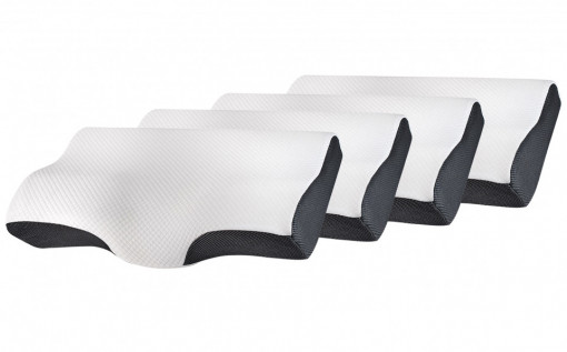 Set 4X perne cu suport pentru gat din spuma cu memorie Suporto®️ 60 x 34 x 11/7 cm cu perforatii