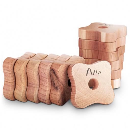 Set pastile anti molii de haine, 12 bucati, lemn de cedru, solutie naturala, fara chimicale