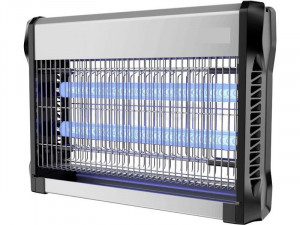 Aparat anti insecte anti țânțari, anti muște, anti molii, 2 tuburi cu ultraviolete UV, 20 W, acoperire 80 mp2, montaj pe podea sau tavan ( PRODUS RESIGILAT )