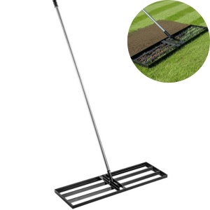 Nivelator pentru gazon 25x75x175cm, oțel, mâner telescopic inclus, pentru nivelare și top dressing, greutate 5.2 kg