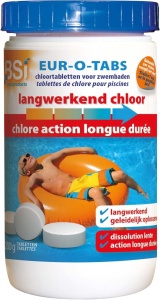 Pastile de clor lent pentru piscină, 5 tablete x 200 grame, 1 kilogram, eliberare controlată, acțiune 14 zile, fără var