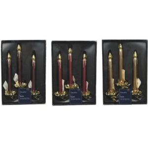 Set 3 ornamente de Crăciun pentru brad, Lumânări decorative din sticlă cu clips, 15 cm, culori asortate
