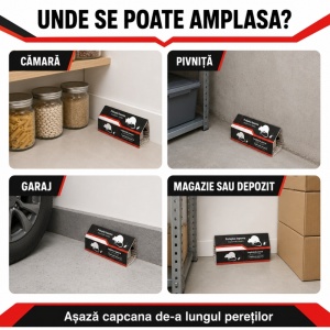 Set 3 x Capcană cu lipici pentru șoareci pe carton fără otravă,  21 × 13 cm, set 3 bucăți
