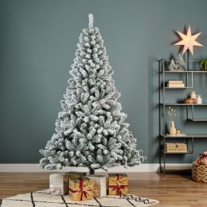 Brad artificial de lux Viena imperial, 150 cm, diametru 96 cm, 421 crengute, aspect nins, zapada premium, stand metalic
