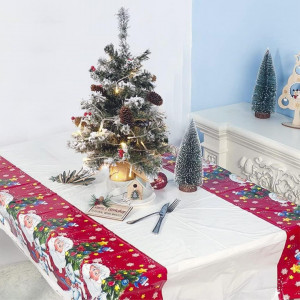 Brad de Craciun artificial BUHA®, decorat cu conuri de pin, zapada si baza de lemn cu iuta naturala, 50 cm inaltime