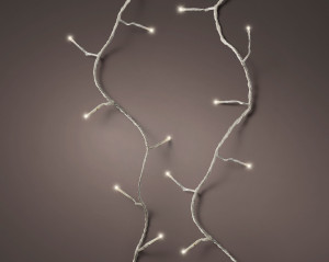 Instalație brad Crăciun, 1800 cm, lumină caldă, cablu alb/transparent, 8 funcții, timer, 240 LED-uri, IP-44, pentru interior/exterior