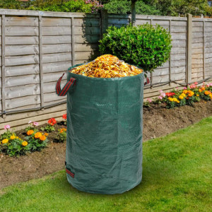 Sac de gunoi pentru gradina, pentru resturi vegetale si iarba, pliabil, 635 litri, 90 x 100 cm, greutate suportata 60 kg
