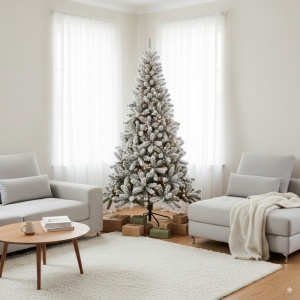 Brad artificial de lux Viena imperial, 180 cm, diametru 116 cm, 637 crengute, aspect nins, zapada premium, stand metalic