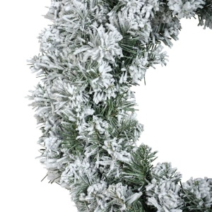 Coroniță de ușă pentru Crăciun Everlands, cu zăpadă, diametru 60 cm, 200 rămurele, din brad artificial