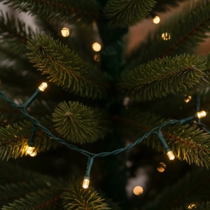 Instalație brad Crăciun, 995 cm, lumină caldă, cablu verde, 8 funcții, timer, 200 LED-uri, IP-44, pentru interiorexterior