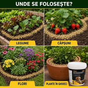 Repelent granule anti melci și limacși Pro, soluție naturală, greutate 800 grame, non-toxic