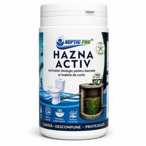 SepticPro® Hazna Activ – bioactivator pentru haznale și WC de curte, reduce mirosurile și descompune depunerile, 900 g, 60 doze, tratament 1 an