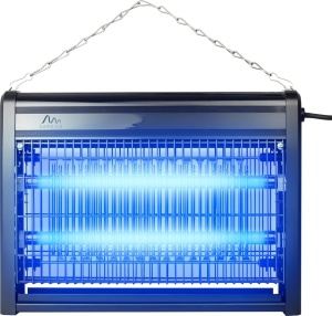 Aparat profesional anti insecte, 2 tuburi UV, lampă cu ultraviolete de putere 9 W, dimensiune 33.6 x 25.4 x 7.3 cm, negru