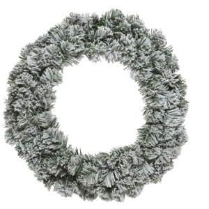 Coroniță de ușă pentru Crăciun Everlands, cu zăpadă, diametru 60 cm, 200 rămurele, din brad artificial
