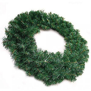 Coronita pentru Craciun Buha Monaco, 40 cm, din brad artificial, verde, 60 ramuri