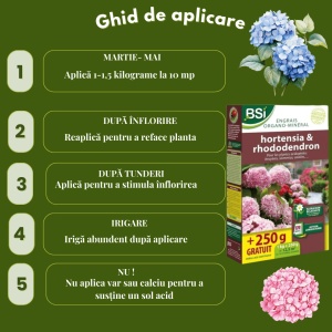 Îngrășământ granular pentru hortensii NPK 5-3-5 + 2 % Magneziu, acțiune 120 zile, organic-mineral, 1.25 kilograme - Img 5
