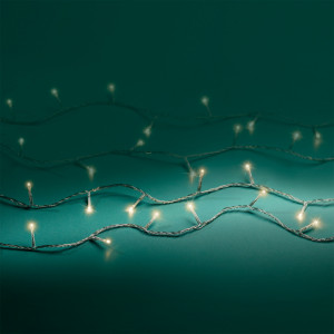 Instalație brad Crăciun, 1800 cm, lumină caldă, cablu alb/transparent, 8 funcții, timer, 240 LED-uri, IP-44, pentru interior/exterior
