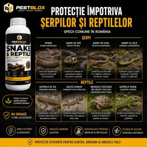 Repelent anti șerpi și reptile PestBlox®, granule, 1 litru, repelent olfactiv, pentru curți, grădini, terase și hambare
