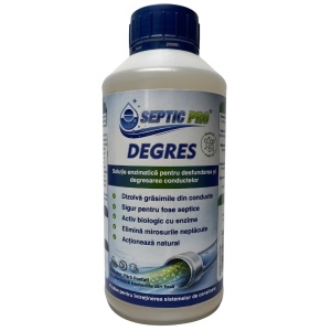 Soluție bio-enzimatică SepticPro Degres, anti grăsime, păr, pentru desfundare conducte și chiuvete conectate la fosa septică, 500 ml