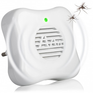 Aparat anti țânțari cu ultrasunete, acoperire 25 m², interior, 7000 Hz, certificat GS, non-toxic