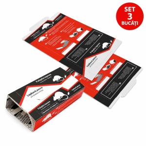 Set 3 x Capcană cu lipici pentru șoareci pe carton fără otravă, 21 × 13 cm, set 3 bucăți