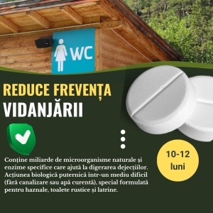 Bioactivator Buha SepticPro, tratament pastile pentru WC, Hazna, Latrină sau Closet, 52 de pastile,  6-12 luni
