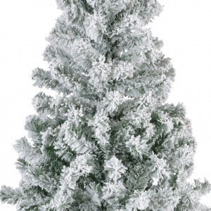 Brad artificial frosted Oslo, aspect nins, 180 centimetri, 300 crengute, aspect 3D, PVC, suport metalic