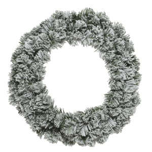 Coroniță de ușă pentru Crăciun Everlands, cu zăpadă,  diametru 50 cm, 110 rămurele, din brad artificial