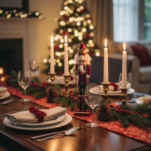 Decorațiune de Crăciun The Nutcracker autenic, figurină Spărgător de nuci, cu sceptru 100 % lemn FSC, 38 centimetri